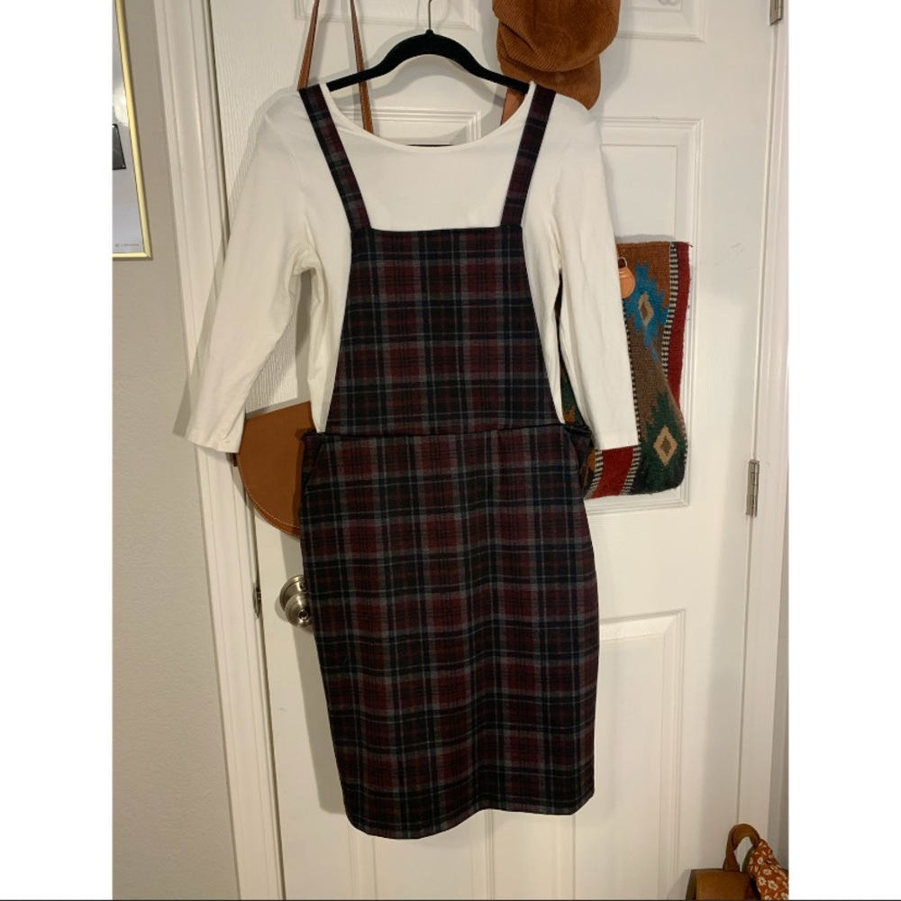 Plaid Pinafore Dress